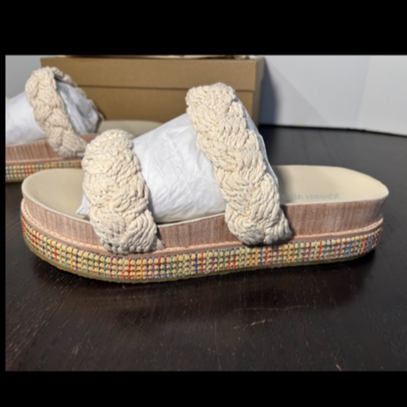 Johnny Was Braided Rope Platform Sandals Size 10 - New - Picture 7 of 12